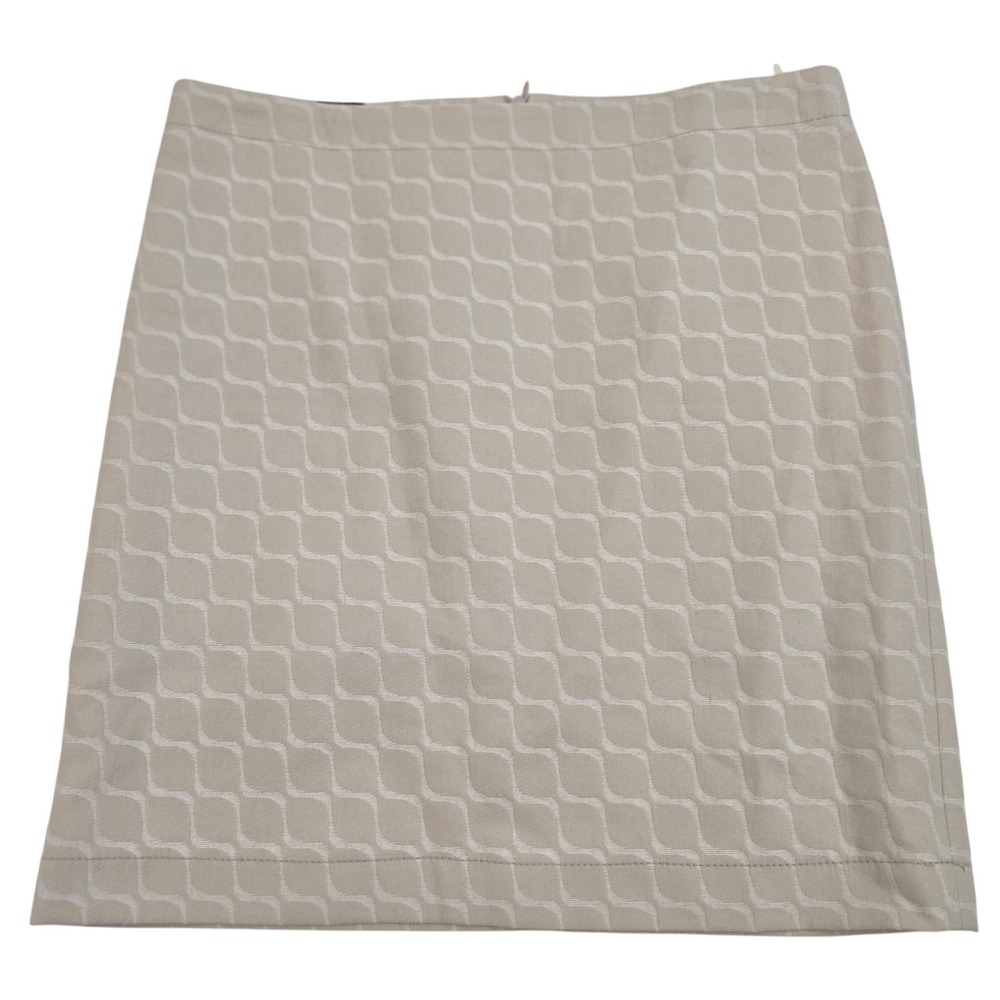 ILARY ITALY Skirt Womens US 8 EU 40 Cotton Jacquard Beige Quilted Mini A-Line